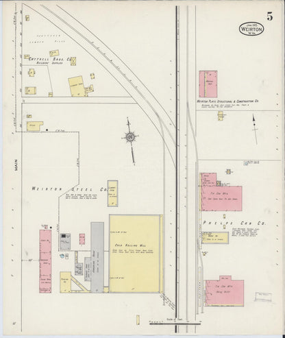 Sanborn Fire Insurance Map from Weirton, Hancock County, West Virginia (1915), Sheet #0005 - Complete Map Set gallery image, historic Sanborn map, vintage wall art, West Virginia West Virginia
