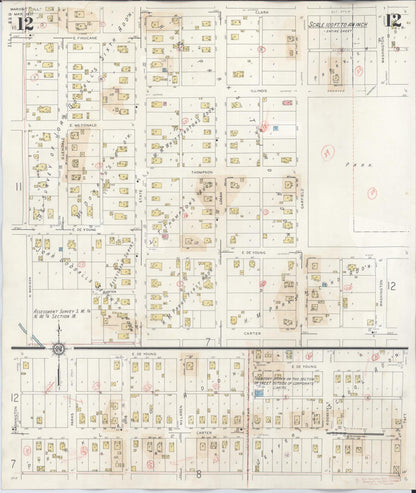 Sanborn Fire Insurance Map from Marion, Williamson County, Illinois (1946), Sheet #0012 - Historic Sanborn Fire Insurance Map Print, vintage old map wall art, antique decor, genealogy gift, Illinois Illinois map