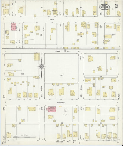 Sanborn Fire Insurance Map from Orange, Orange County, Texas (1914), Sheet #0002 - Historic Sanborn Fire Insurance Map Print, vintage old map wall art, antique decor, genealogy gift, Texas Texas map