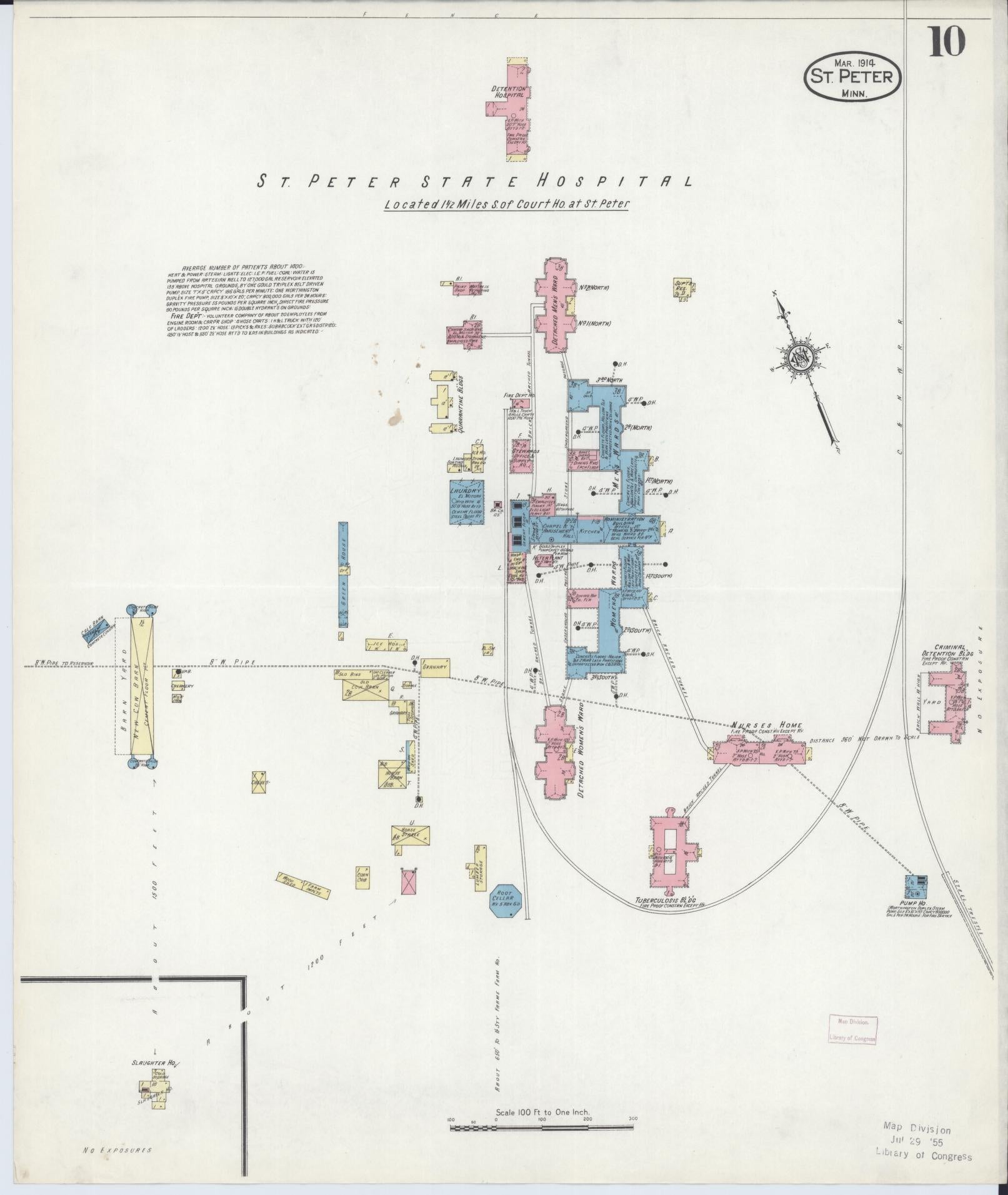 Sanborn Fire Insurance Map from Saint Peter, Nicollet County, Minnesota (1914), Sheet #0010 - Complete Map Set gallery image, historic Sanborn map, vintage wall art, Minnesota Minnesota