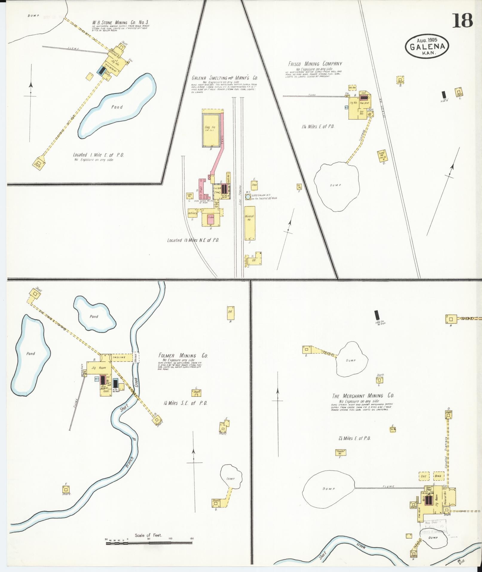 Sanborn Fire Insurance Map from Galena, Cherokee County, Kansas (1905), Sheet #0018 - Complete Map Set gallery image, historic Sanborn map, vintage wall art, Kansas Kansas