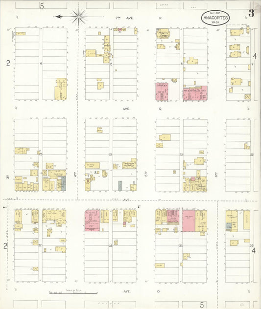 Sanborn Fire Insurance Map from Anacortes, Skagit County, Washington (1903), Sheet #0003 - Historic Sanborn Fire Insurance Map Print, vintage old map wall art, antique decor, genealogy gift, Washington Washington map