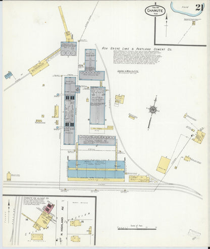 Sanborn Fire Insurance Map from Chanute, Neosho County, Kansas (1911), Sheet #0021 - Complete Map Set gallery image, historic Sanborn map, vintage wall art, Kansas Kansas