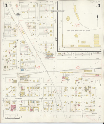 Sanborn Fire Insurance Map from Belleville, Republic County, Kansas (1943), Sheet #0003 - Complete Map Set gallery image, historic Sanborn map, vintage wall art, Kansas Kansas