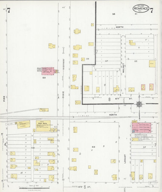 Sanborn Fire Insurance Map from Momence, Kankakee County, Illinois (1924), Sheet #0007 - Historic Sanborn Fire Insurance Map Print, vintage old map wall art, antique decor, genealogy gift, Illinois Illinois map