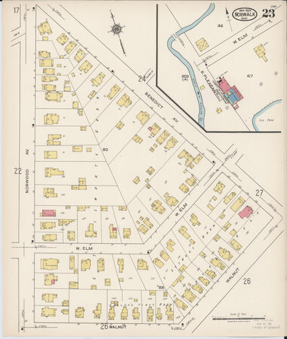 Sanborn Fire Insurance Map from Norwalk, Huron County, Ohio (1922), Sheet #0023 - Historic Sanborn Fire Insurance Map Print, vintage old map wall art, antique decor, genealogy gift, Ohio Ohio map