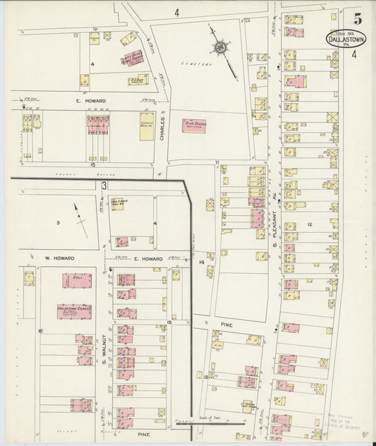 Sanborn Fire Insurance Map from Dallastown, York County, Pennsylvania (1913), Sheet #0005 - Historic Sanborn Fire Insurance Map Print, vintage old map wall art, antique decor, genealogy gift, Pennsylvania Pennsylvania map