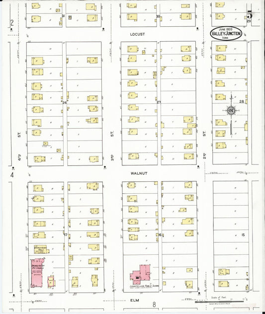 Sanborn Fire Insurance Map from Valley Junction, Polk County, Iowa (1920), Sheet #0005 - Historic Sanborn Fire Insurance Map Print, vintage old map wall art