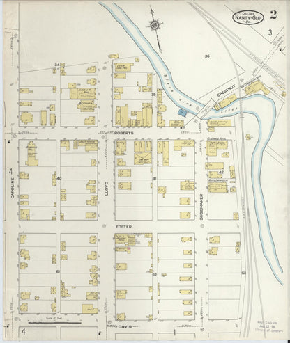 Sanborn Fire Insurance Map from Nanty-Glo, Cambria County, Pennsylvania (1915), Sheet #0002 - Historic Sanborn Fire Insurance Map Print, vintage old map wall art, antique decor, genealogy gift, Pennsylvania Pennsylvania map