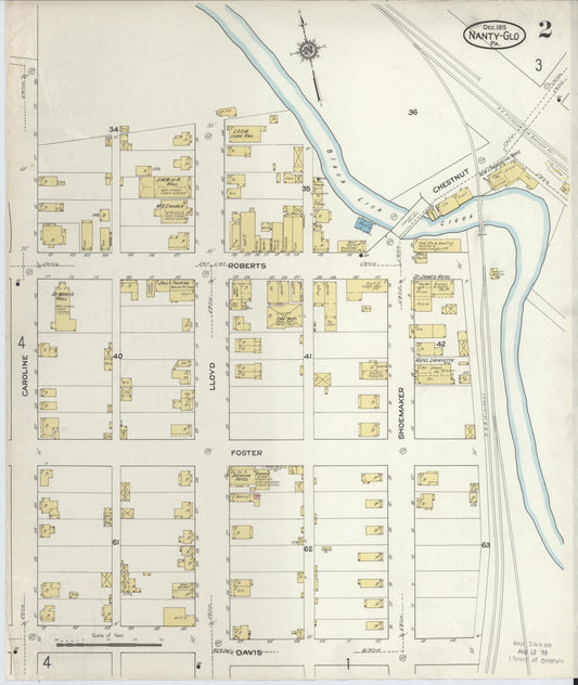 Sanborn Fire Insurance Map from Nanty-Glo, Cambria County, Pennsylvania (1915), Sheet #0002 - Historic Sanborn Fire Insurance Map Print, vintage old map wall art, antique decor, genealogy gift, Pennsylvania Pennsylvania map