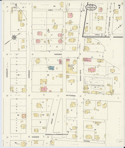 Sanborn Fire Insurance Map from Chester, Randolph County, Illinois (1911), Sheet #0007 - Complete Map Set gallery image, historic Sanborn map, vintage wall art, Illinois Illinois