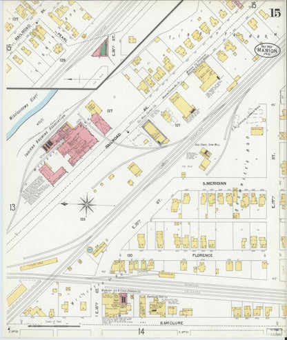 Sanborn Fire Insurance Map from Marion, Grant County, Indiana (1901), Sheet #0015 - Complete Map Set gallery image, historic Sanborn map, vintage wall art, Indiana Indiana