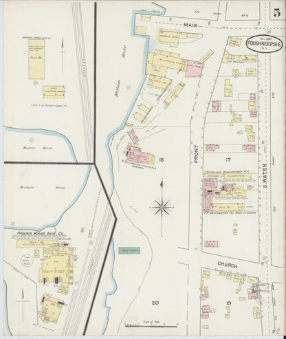 Sanborn Fire Insurance Map from Poughkeepsie, Dutchess County, New York (1887), Sheet #0005 - Complete Map Set gallery image, historic Sanborn map, vintage wall art, New York New York