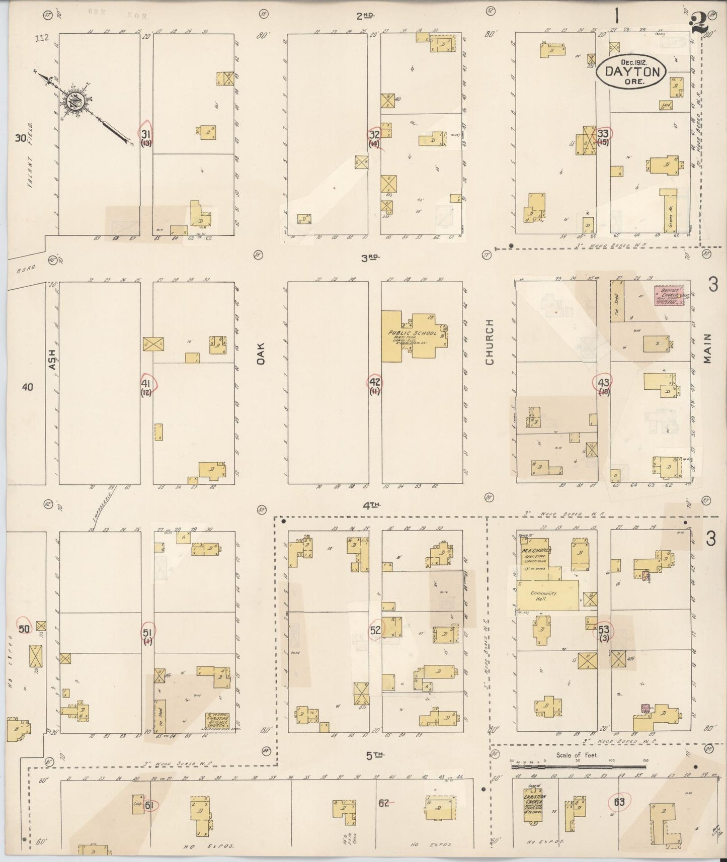 Sanborn Fire Insurance Map from Dayton, Yamhill County, Oregon (1931), Sheet #0002 - Complete Map Set gallery image, historic Sanborn map, vintage wall art, Oregon Oregon