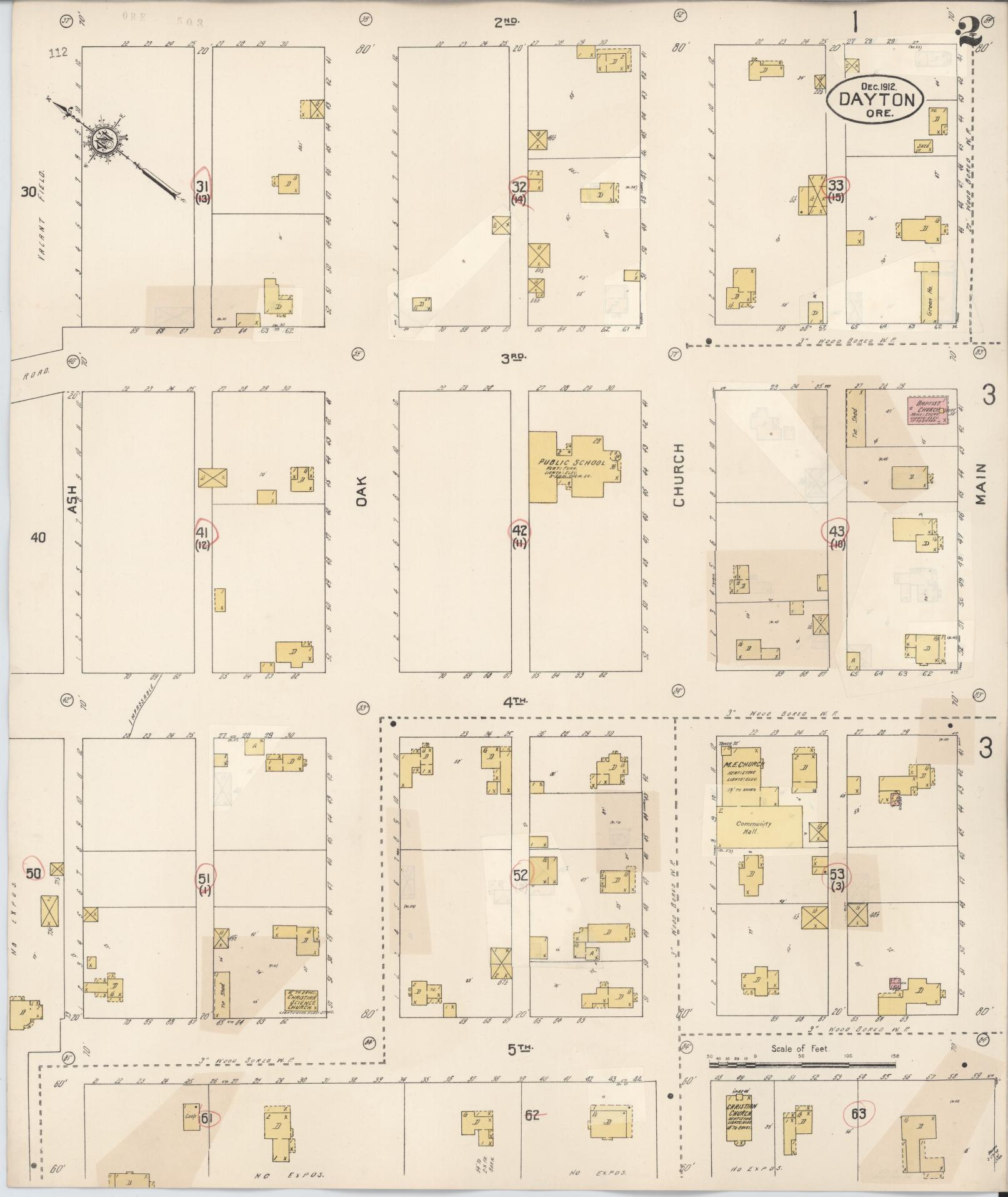 Sanborn Fire Insurance Map from Dayton, Yamhill County, Oregon (1931), Sheet #0002 - Complete Map Set gallery image, historic Sanborn map, vintage wall art, Oregon Oregon