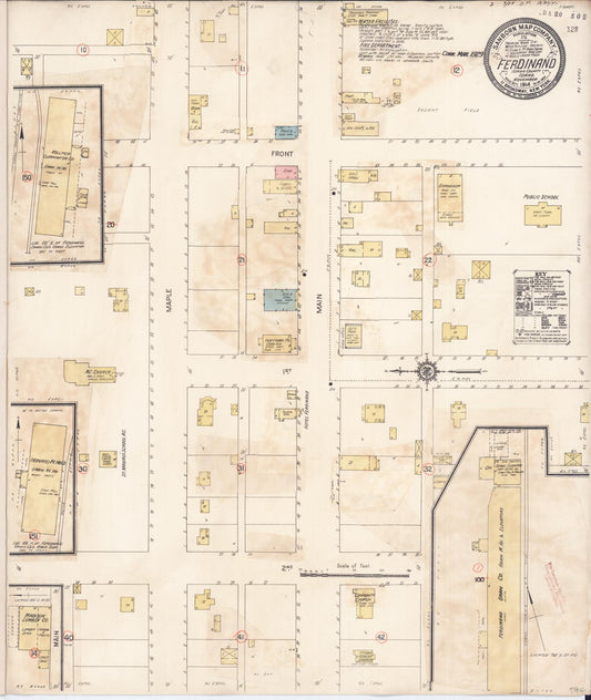 Sanborn Fire Insurance Map from Ferdinand, Idaho County, Idaho (1929), Sheet #0001 - Historic Sanborn Fire Insurance Map Print, vintage old map wall art, antique decor, genealogy gift, Ferdinand Idaho map