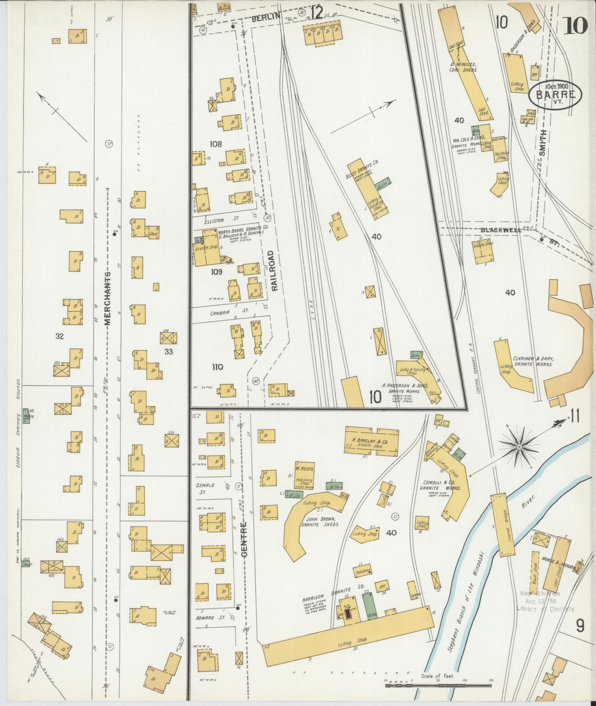 Sanborn Fire Insurance Map from Barre, Washington County, Vermont (1900), Sheet #0010 - Complete Map Set gallery image, historic Sanborn map, vintage wall art, Vermont Vermont