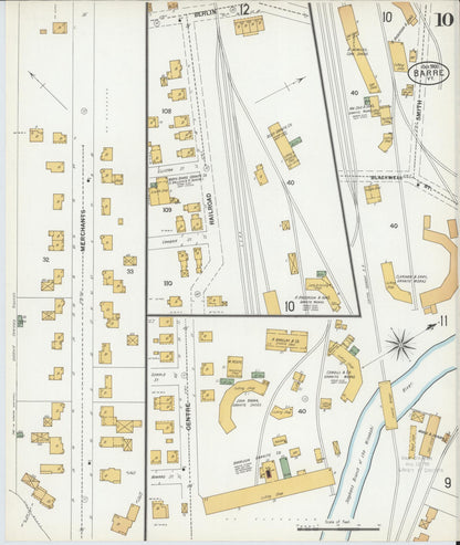 Sanborn Fire Insurance Map from Barre, Washington County, Vermont (1900), Sheet #0010 - Complete Map Set gallery image, historic Sanborn map, vintage wall art, Vermont Vermont