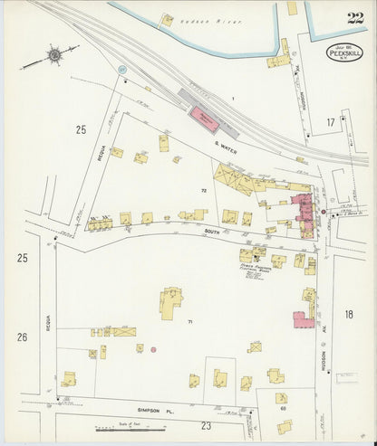 Sanborn Fire Insurance Map from Peekskill, Westchester County, New York (1911), Sheet #0022 - Complete Map Set gallery image, historic Sanborn map, vintage wall art, New York New York