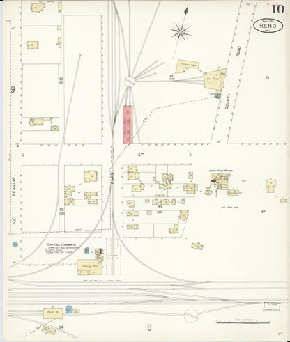 Sanborn Fire Insurance Map from Reno, Washoe County, Nevada (1899), Sheet #0010 - Complete Map Set gallery image, historic Sanborn map, vintage wall art, Nevada Nevada