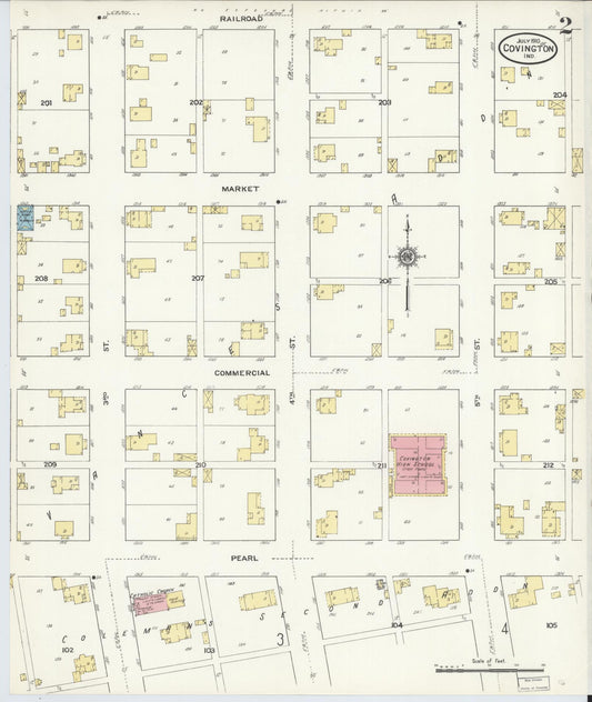 Sanborn Fire Insurance Map from Covington, Fountain County, Indiana (1910), Sheet #0002 - Historic Sanborn Fire Insurance Map Print, vintage old map wall art, antique decor, genealogy gift, Indiana Indiana map