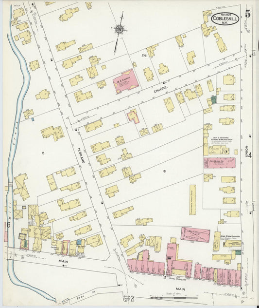 Sanborn Fire Insurance Map from Cobleskill, Schoharie County, New York (1909), Sheet #0005 - Historic Sanborn Fire Insurance Map Print, vintage old map wall art, antique decor, genealogy gift, New York New York map