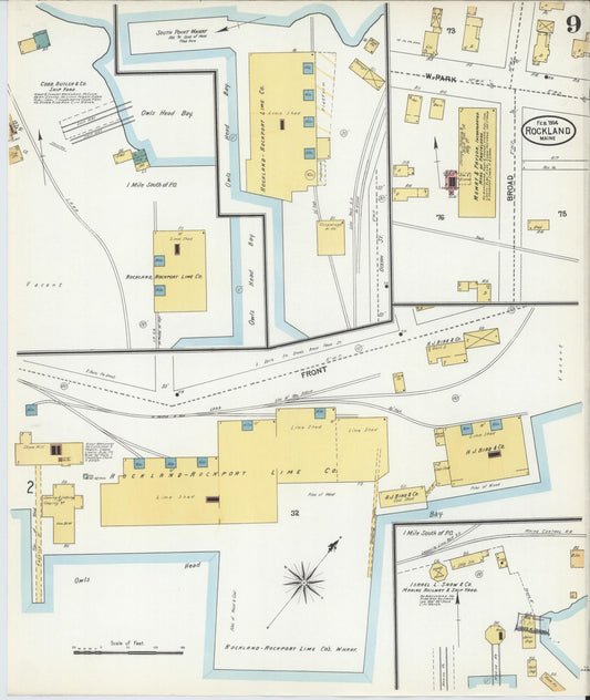Sanborn Fire Insurance Map from Rockland, Knox County, Maine (1904), Sheet #0009 - Historic Sanborn Fire Insurance Map Print, vintage old map wall art, antique decor, genealogy gift, Maine Maine map