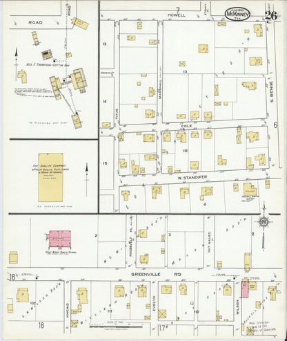 Sanborn Fire Insurance Map from McKinney, Collin County, Texas (1920), Sheet #0026 - Historic Sanborn Fire Insurance Map Print, vintage old map wall art, antique decor, genealogy gift, Texas Texas map