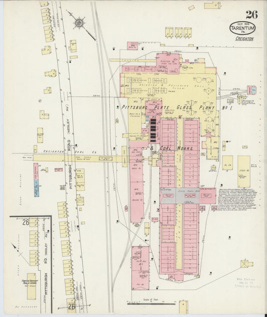 Sanborn Fire Insurance Map from Tarentum, Allegheny County, Pennsylvania (1914), Sheet #0026 - Historic Sanborn Fire Insurance Map Print, vintage old map wall art, antique decor, genealogy gift, Pennsylvania Pennsylvania map