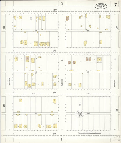 Sanborn Fire Insurance Map from Douglas, Cochise County, Arizona (1904), Sheet #0007 - Complete Map Set gallery image, historic Sanborn map, vintage wall art, Arizona Arizona