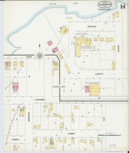 Sanborn Fire Insurance Map from Grand Haven, Ottawa County, Michigan (1899), Sheet #0014 - Complete Map Set gallery image, historic Sanborn map, vintage wall art, Michigan Michigan