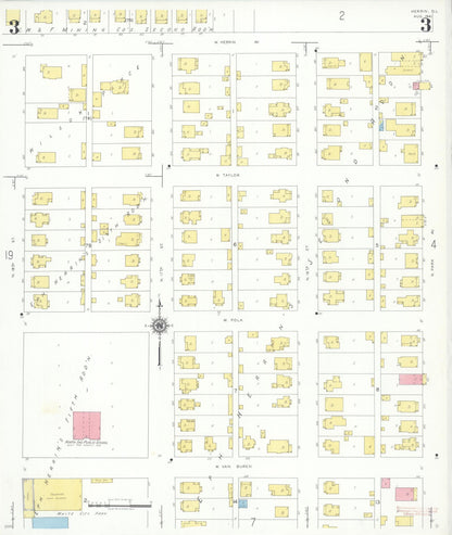 Sanborn Fire Insurance Map from Herrin, Williamson County, Illinois (1941), Sheet #0003 - Complete Map Set gallery image, historic Sanborn map, vintage wall art, Illinois Illinois