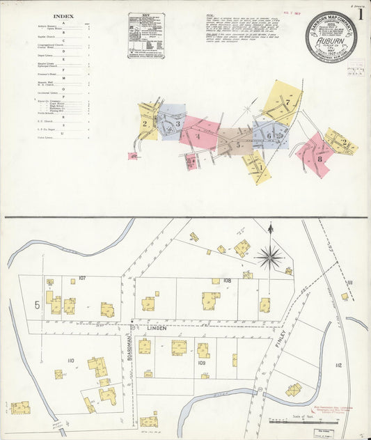 Sanborn Fire Insurance Map from Auburn, Placer County, California. (1907) – Historic Sanborn Fire Insurance Map Print