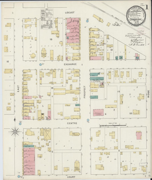 Sanborn Fire Insurance Map from Cambridge, Henry County, Illinois (1894), Sheet #0001 - Complete Map Set gallery image, historic Sanborn map, vintage wall art, Illinois Illinois