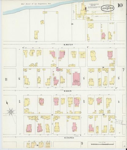 Sanborn Fire Insurance Map from Lock Haven, Clinton County, Pennsylvania (1896), Sheet #0010 - Historic Sanborn Fire Insurance Map Print, vintage old map wall art, antique decor, genealogy gift, Pennsylvania Pennsylvania map