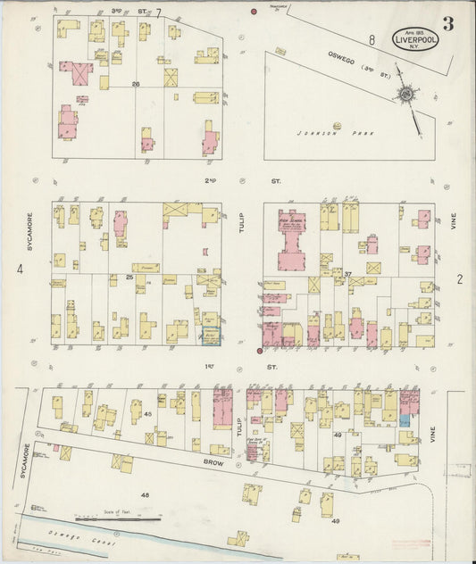 Sanborn Fire Insurance Map from Liverpool, Onondaga County, New York (1915), Sheet #0003 - Historic Sanborn Fire Insurance Map Print, vintage old map wall art, antique decor, genealogy gift, New York New York map