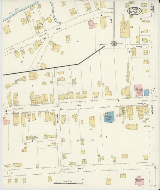Sanborn Fire Insurance Map from Tionesta, Forest County, Pennsylvania (1912), Sheet #0003 - Historic Sanborn Fire Insurance Map Print, vintage old map wall art, antique decor, genealogy gift, Pennsylvania Pennsylvania map