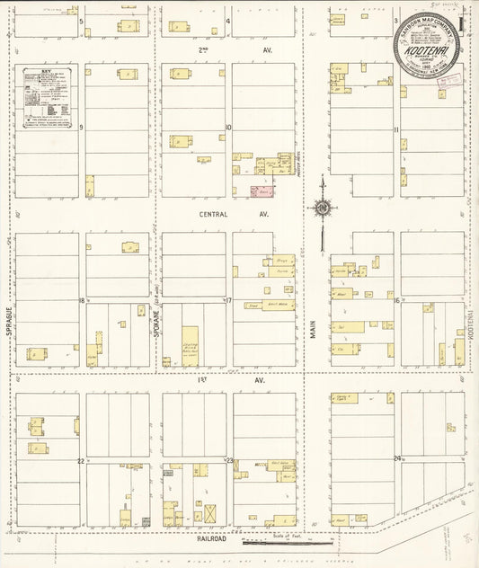 Sanborn Fire Insurance Map from Kootenai, Bonner County, Idaho (1910), Sheet #0001 - Complete Map Set gallery image, historic Sanborn map, vintage wall art, Idaho Idaho
