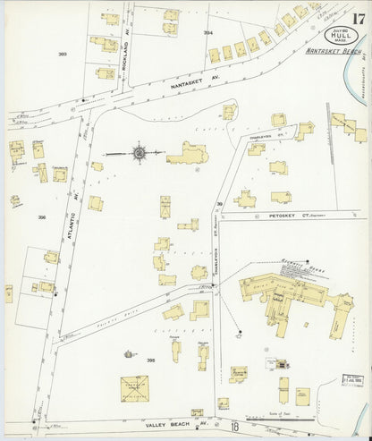 Sanborn Fire Insurance Map from Hull, Plymouth County, Massachusetts (1910), Sheet #0017 - Historic Sanborn Fire Insurance Map Print, vintage old map wall art, antique decor, genealogy gift, Massachusetts Massachusetts map