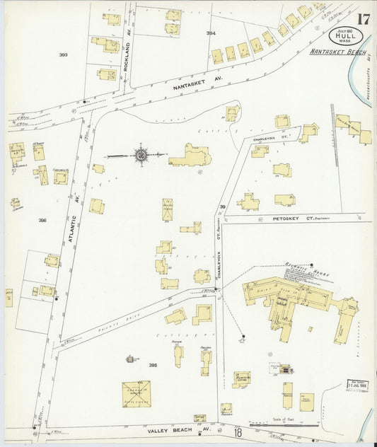 Sanborn Fire Insurance Map from Hull, Plymouth County, Massachusetts (1910), Sheet #0017 - Historic Sanborn Fire Insurance Map Print, vintage old map wall art, antique decor, genealogy gift, Massachusetts Massachusetts map