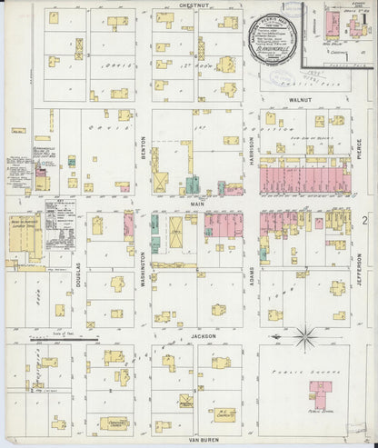 Sanborn Fire Insurance Map from Blandinsville, Mcdonough County, Illinois (1898), Sheet #0001 - Complete Map Set gallery image, historic Sanborn map, vintage wall art, Illinois Illinois