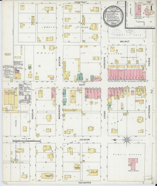 Sanborn Fire Insurance Map from Blandinsville, Mcdonough County, Illinois (1898), Sheet #0001 - Complete Map Set gallery image, historic Sanborn map, vintage wall art, Illinois Illinois