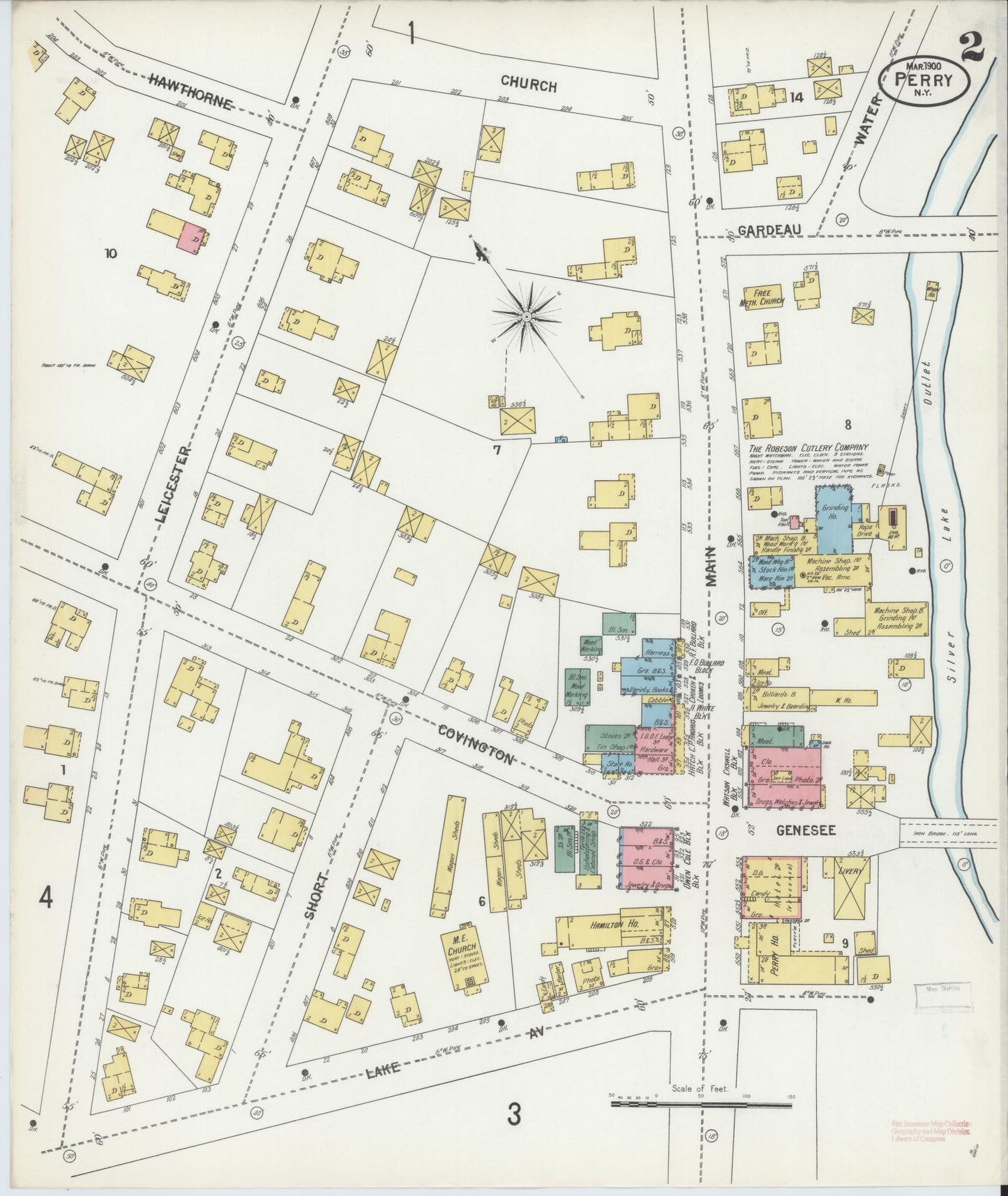 Sanborn Fire Insurance Map from Perry, Wyoming County, New York (1900), Sheet #0002 - Complete Map Set gallery image, historic Sanborn map, vintage wall art, Perry Wyoming