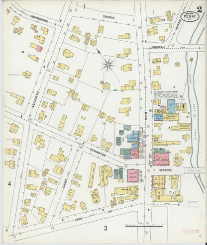 Sanborn Fire Insurance Map from Perry, Wyoming County, New York (1900), Sheet #0002 - Complete Map Set gallery image, historic Sanborn map, vintage wall art, Perry Wyoming