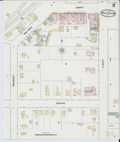 Sanborn Fire Insurance Map from Wellington, Lorain County, Ohio (1889), Sheet #0003 - Historic Sanborn Fire Insurance Map Print, vintage old map wall art, antique decor, genealogy gift, Ohio Ohio map