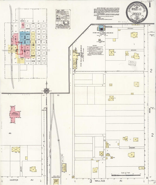 Sanborn Fire Insurance Map from Driggs, Teton County, Idaho. (1921) – Historic Sanborn Fire Insurance Map Print