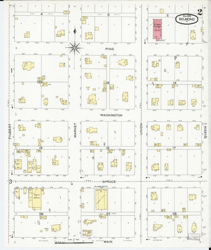 Sanborn Fire Insurance Map from Belmond, Wright County, Iowa (1900), Sheet #0002 - Historic Sanborn Fire Insurance Map Print