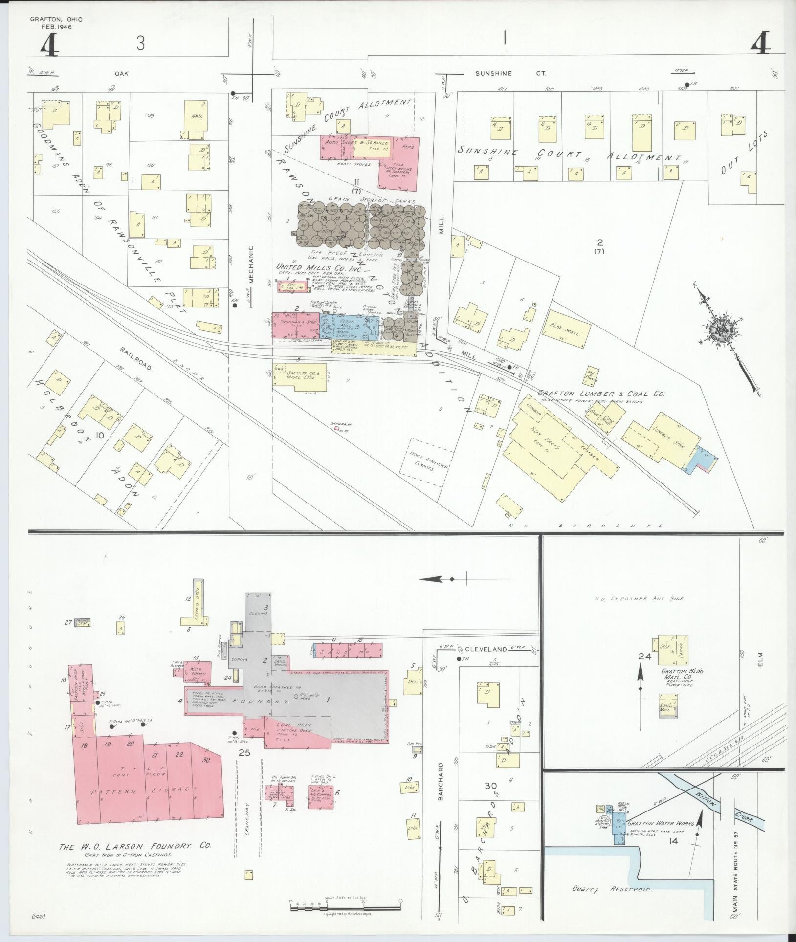 Sanborn Fire Insurance Map from Grafton, Lorain County, Ohio (1946), Sheet #0004 - Historic Sanborn Fire Insurance Map Print, vintage old map wall art, antique decor, genealogy gift, Ohio Ohio map