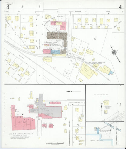 Sanborn Fire Insurance Map from Grafton, Lorain County, Ohio (1946), Sheet #0004 - Historic Sanborn Fire Insurance Map Print, vintage old map wall art, antique decor, genealogy gift, Ohio Ohio map