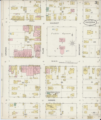 Sanborn Fire Insurance Map from Havana, Mason County, Illinois (1887), Sheet #0003 - Historic Sanborn Fire Insurance Map Print, vintage old map wall art, antique decor, genealogy gift, Illinois Illinois map